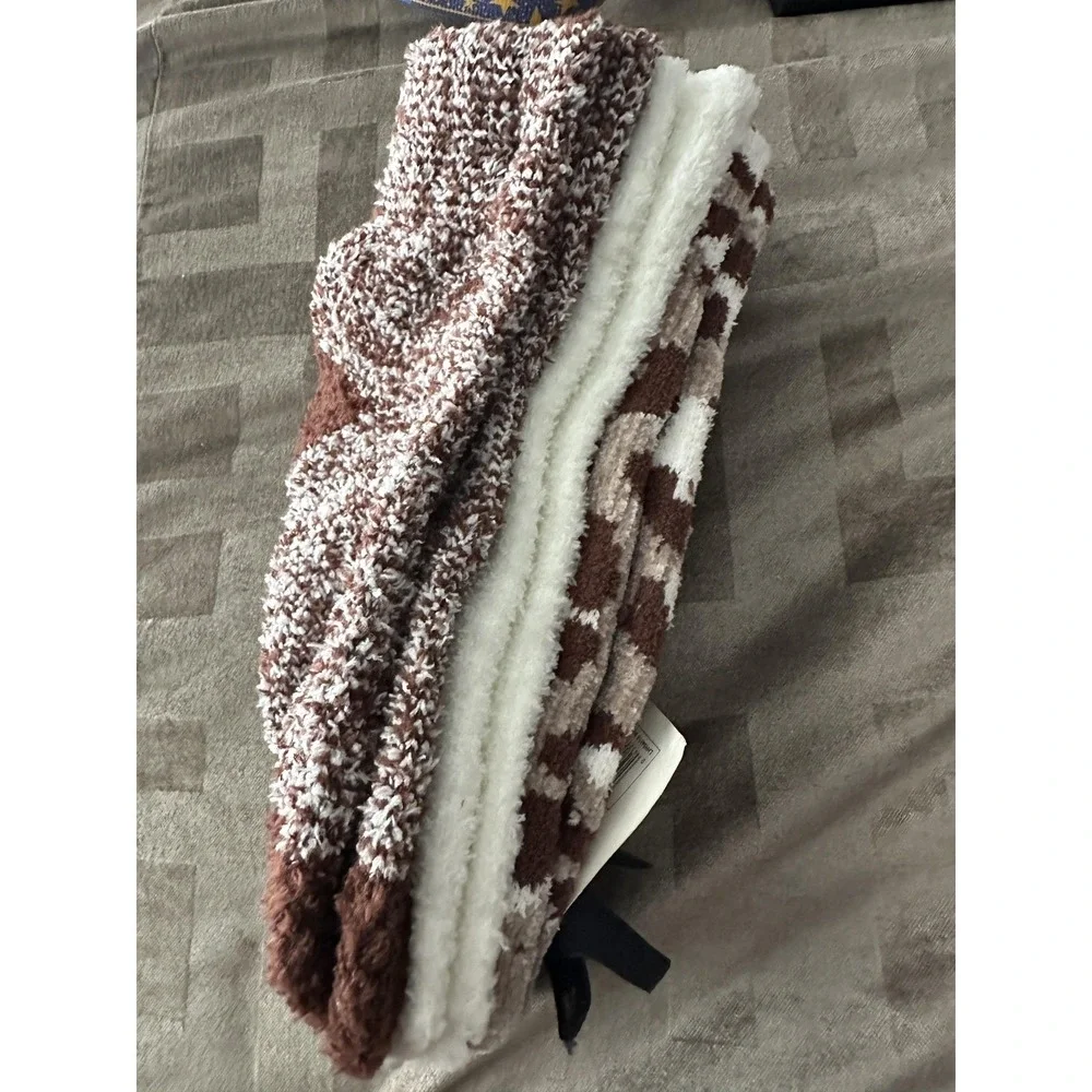 House Of Harlow 1960 Fuzzy Socks Womens One Size Multicolor Animal Print 3 Pairs